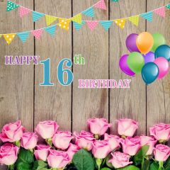 Birthday Flower Photography Scenery Backdrop Birthday Party Theme Banner MNH-845