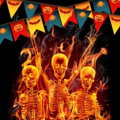 Flag Ghost Photography Scenery Backdrop Halloween Theme Banner MNH-846