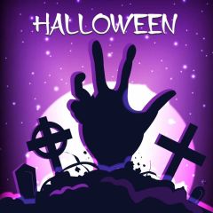Halloween Grave Photography Scenery Backdrop Halloween Theme Banner MNH-853