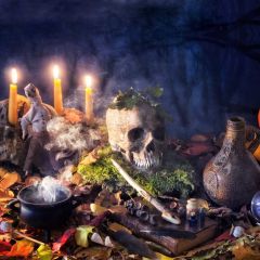 Ghost Candle Photography Scenery Backdrop Halloween Theme Banner MNH-857