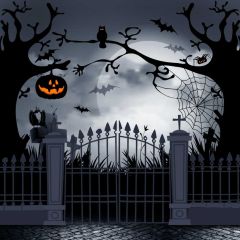 Halloween Dark Photography Scenery Backdrop Halloween Theme Banner MNH-860