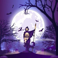 Ghost Bat Photography Scenery Backdrop Halloween Theme Banner MNH-862