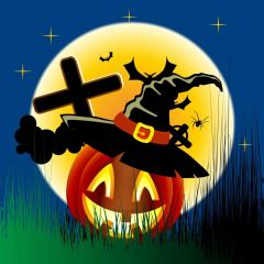 Halloween Moon Photography Scenery Backdrop Halloween Theme Banner MNH-864