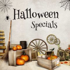 Pumpkin Lamp Broom Photography Scenery Backdrop Halloween Theme Banner MNH-868