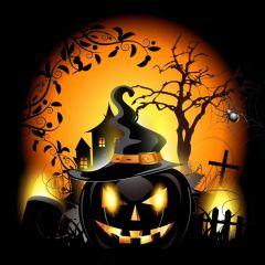 Halloween Moon Photography Scenery Backdrop Halloween Theme Banner MNH-878
