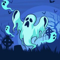 Ghost Grave Photography Scenery Backdrop Halloween Theme Banner MNH-893