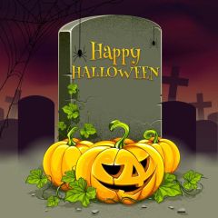 Halloween Pumpkin Lamp\ Photography Scenery Backdrop Halloween Theme Banner MNH-894