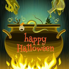 Halloween Pumpkin Lamp Photography Scenery Backdrop Halloween Theme Banner MNH-895