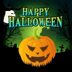 Halloween Pumpkin Lamp Photography Scenery Backdrop Halloween Theme Banner MNH-896