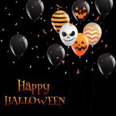 Halloween Ballon Photography Scenery Backdrop Halloween Theme Banner MNH-897