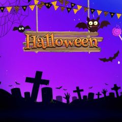 Halloween Grave Photography Scenery Backdrop Halloween Theme Banner MNH-898