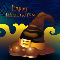 Hat Halloween Photography Scenery Backdrop Halloween Theme Banner MNH-903