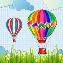 Ballon Grass Photography Scenery Backdrop Nature Theme Banner MNH-912