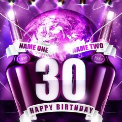 Birthday Purple Photography Scenery Backdrop Birthday Party Theme Banner MNH-913