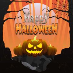 Pumpkin Tree Photography Scenery Backdrop Halloween Theme Banner MNH-919