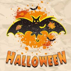 Pumpkin Bat Photography Scenery Backdrop Halloween Theme Banner MNH-922