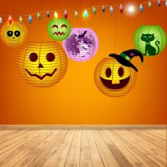 Pumpkin Light Photography Scenery Backdrop Halloween Theme Banner MNH-923