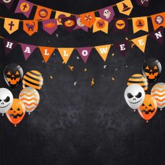 Flag Scary Balloon Photography Scenery Backdrop Halloween Theme Banner MNH-945