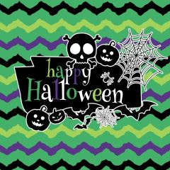 Spider Web Skull Bat Photography Scenery Backdrop Halloween Theme Banner MNH-949