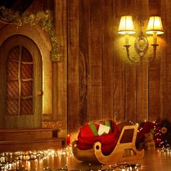 Light Gift Doll Photography Scenery Backdrop Christmas Theme Banner MNH-979