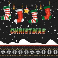 Christmas Sock Snow Photography Scenery Backdrop Christmas Theme Banner MNH-980