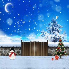 Christmas Tree Snow Man Photography Scenery Backdrop Christmas Theme Banner MNH-981
