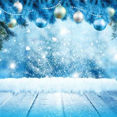 Bell Snow Fir Cypress Photography Scenery Backdrop Christmas Theme Banner MNH-983