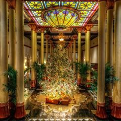 Pillar Christmas Tree Gift Photography Scenery Backdrop Christmas Theme Banner MNH-988