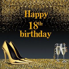 Bottle High Heel Birthday Photography Scenery Backdrop Birthday Party Theme Banner NTM-100