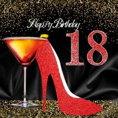 Birthday 18 High Heel Photography Scenery Backdrop Birthday Party Theme Banner NTM-101