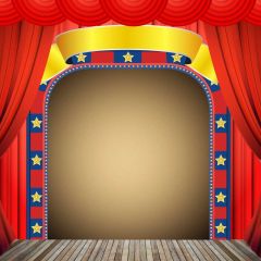 Wooden Floor Red Curtain Photography Scenery Backdrop Indoor Theme Banner NTM-106