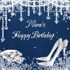 Birthday Party Denim High Heel Photography Scenery Backdrop Birthday Party Theme Banner NTM-107