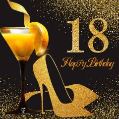 Birthday 18Th Golden Heel Photography Scenery Backdrop Birthday Party Theme Banner NTM-111