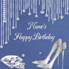 Happy Birthday Diamond Heel Photography Scenery Backdrop Birthday Party Theme Banner NTM-112