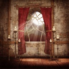 Indoor View Candle Curtain Photography Scenery Backdrop Indoor Theme Banner NTM-125