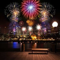 New Year Firecrackers Photography Scenery Backdrop Festival Celebration Theme Banner NTM-126