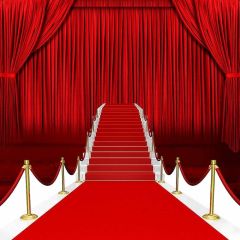 Stairs Curtain Golden Pillar Photography Scenery Backdrop Stairs Theme Banner NTM-128