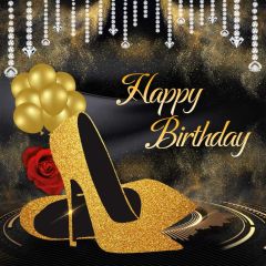 Birthday Golden Heel Diamonds Photography Scenery Backdrop Birthday Party Theme Banner NTM-134