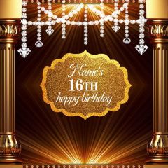 Happy Birthday 16Th Pillar Photography Scenery Backdrop Birthday Party Theme Banner NTM-136