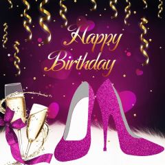 Birthday Heel Purple Photography Scenery Backdrop Birthday Party Theme Banner NTM-137
