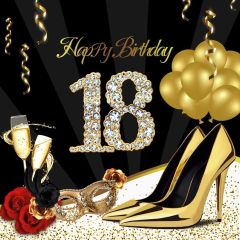 Birthday Party Golden Balloon Photography Scenery Backdrop Birthday Party Theme Banner NTM-142