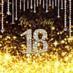 Birthday 18Th Diamonds Shine Photography Scenery Backdrop Birthday Party Theme Banner NTM-145
