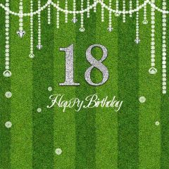 Green Grassland 18Th Birthday Photography Scenery Backdrop Birthday Party Theme Banner NTM-148