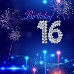 Birthday 16Th Fireworks Photography Scenery Backdrop Birthday Party Theme Banner NTM-151