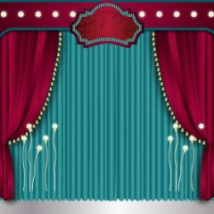 Stage Curtain Red Curtain Photography Scenery Backdrop Music Dance Theme Banner NTM-157