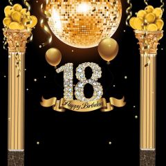Birthday 18Th Pillar Balloon Photography Scenery Backdrop Birthday Party Theme Banner NTM-163