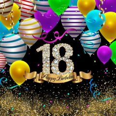 Birthday 18Th Balloon Photography Scenery Backdrop Birthday Party Theme Banner NTM-166