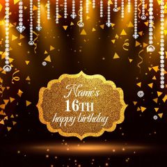 Birthday 16Th Diamonds Photography Scenery Backdrop Birthday Party Theme Banner NTM-167