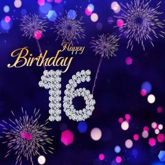 Birthday 16Th Fireworks Photography Scenery Backdrop Birthday Party Theme Banner NTM-169