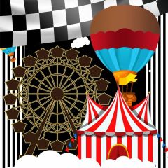 Circus Balloon Flag Photography Scenery Backdrop Circus Show Theme Banner NTM-184